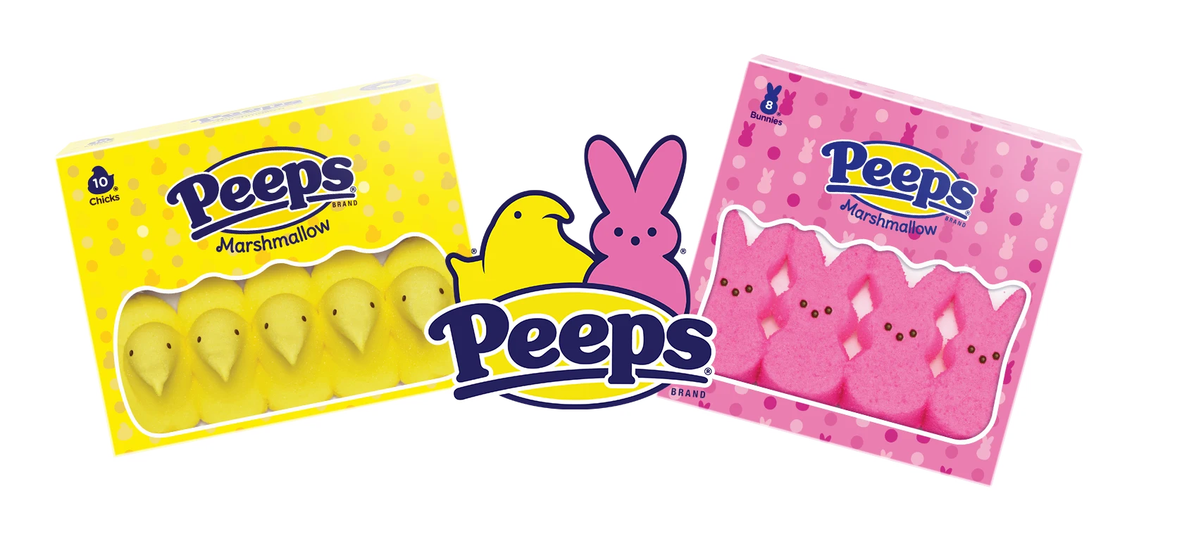 Two boxes of PEEPS aside the PEEPS logo