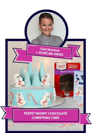 PEEPS® Snowy Chocolate Christmas Cake - Chef Rebekah of Duncan Hines