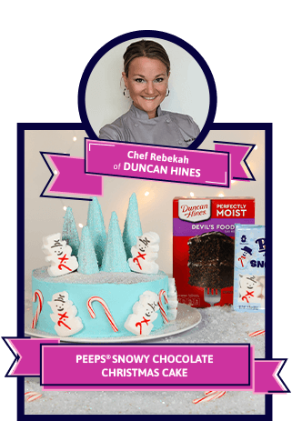 PEEPS® Snowy Chocolate Christmas Cake – Chef Rebekah of Duncan Hines