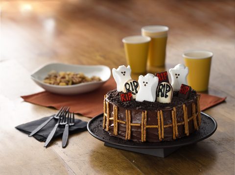 Ghosts in a Graveyard Cake