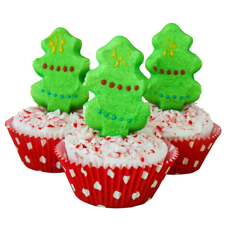 PEEPS® Holiday Cupcakes With Candy Cane Frosting