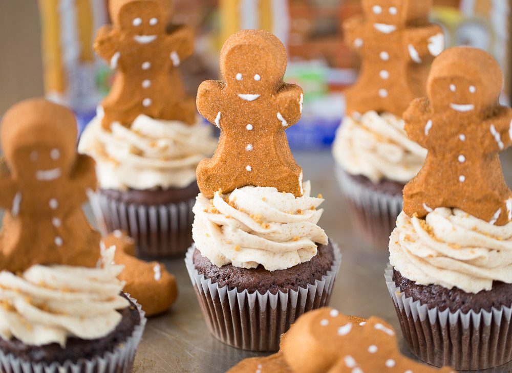 Hot Chocolate Gingerbread Cupcakes