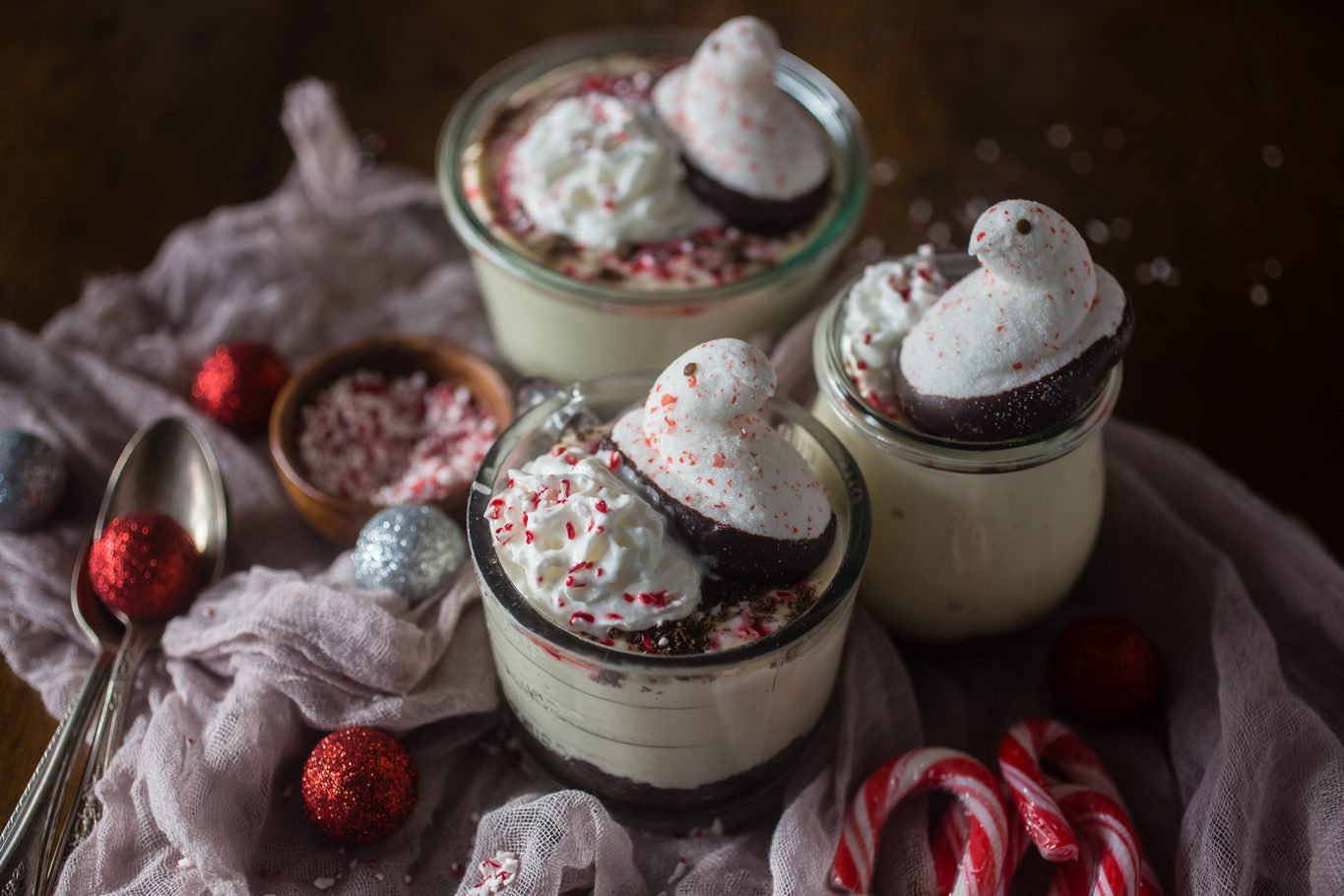PEEPS® No-Bake Mini Peppermint Cheesecakes