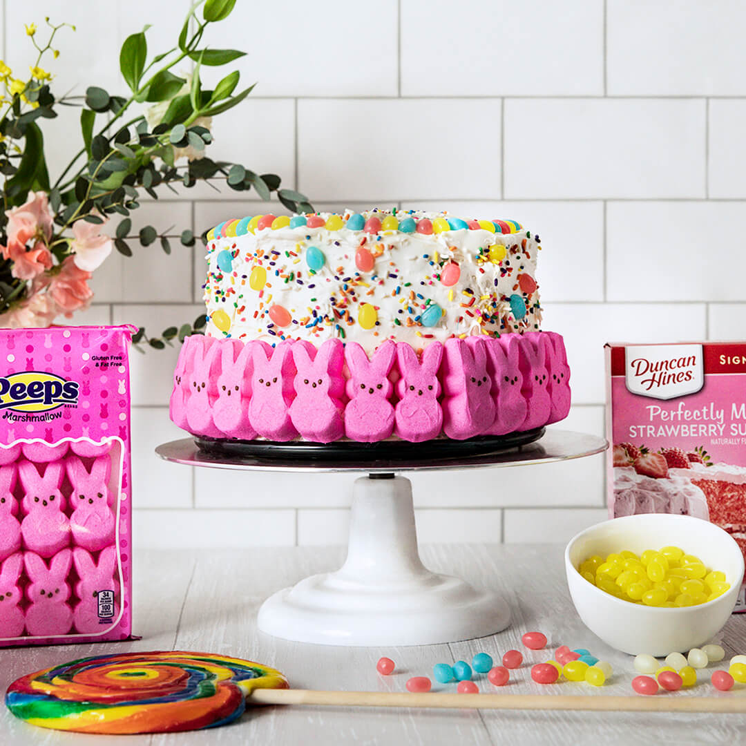 PEEPS<sup>®</sup> Easter Bunny Rainbow Cake Recipe