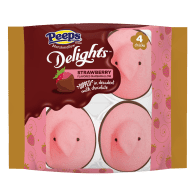 Peeps marshmallow strawberry delights 4 count package