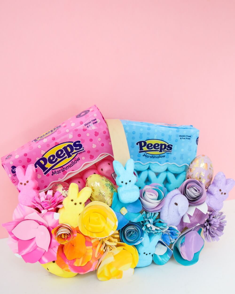 PEEPS® Marbled Paper Flower Easter Basket