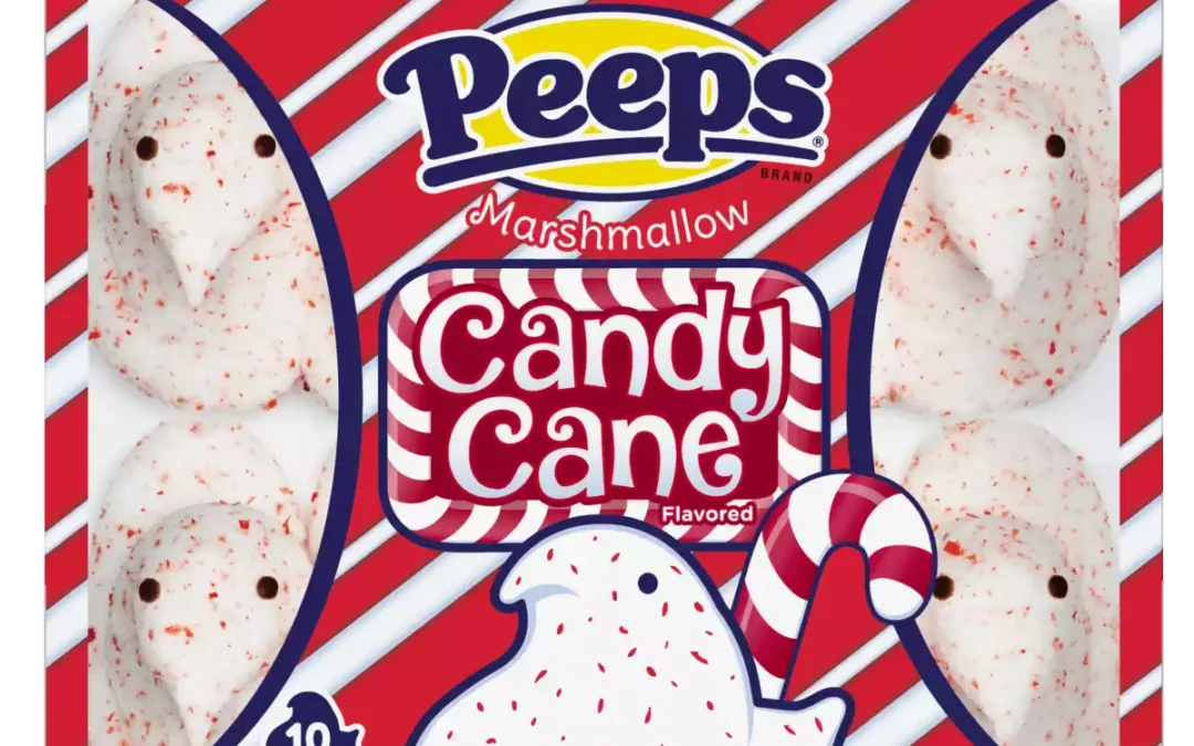 Candy Cane Flavored Marshmallow Chicks