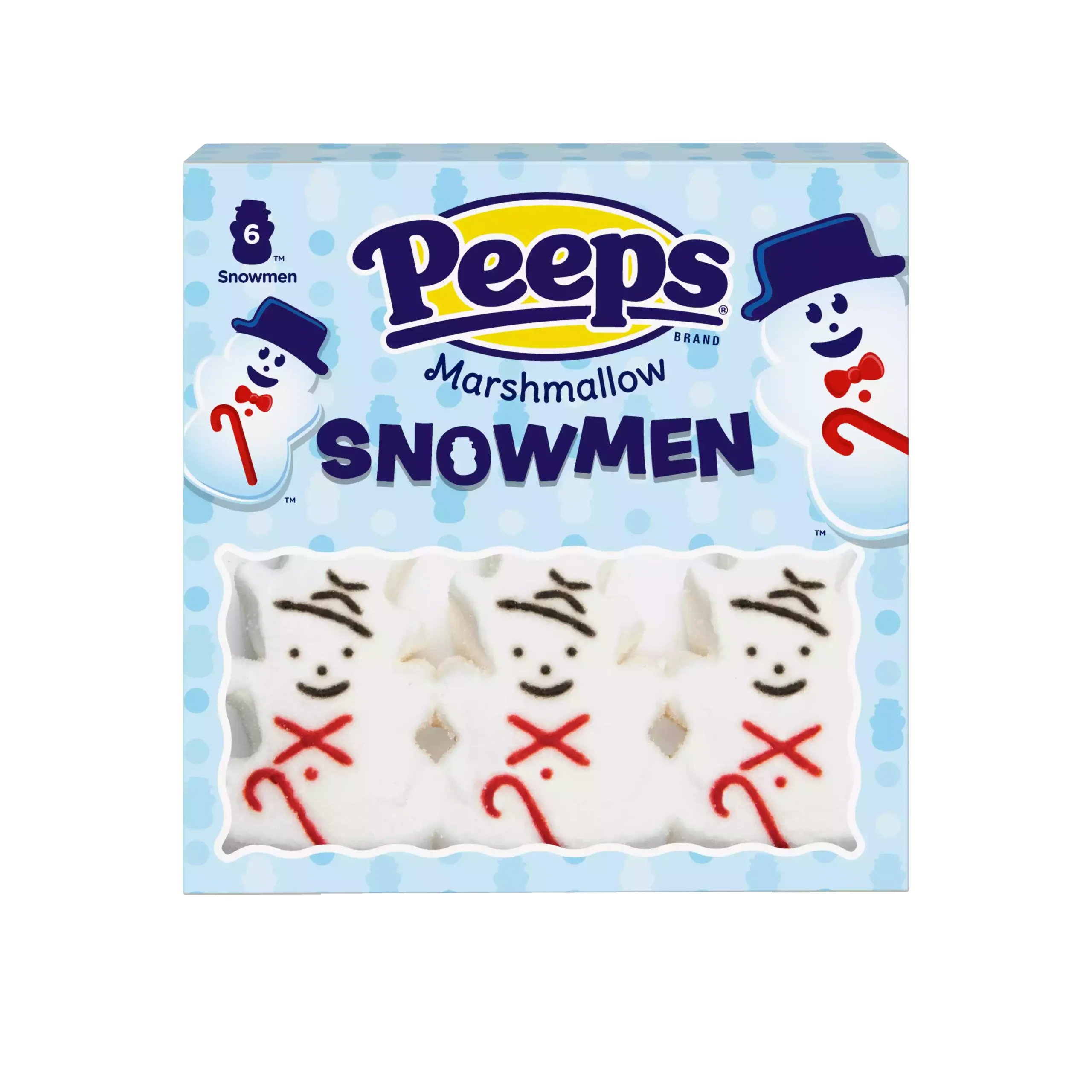PEEPS_6ctSnowmenPKG_RenderFrontBS-1- Peeps Snowman 3ct Package